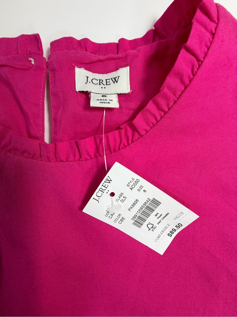 J.Crew Factory Pink Tiered Midi Dress Sleeveless Poplin Cottagecore XS - Picture 4 of 10